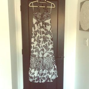White House black market chiffon maxi dress